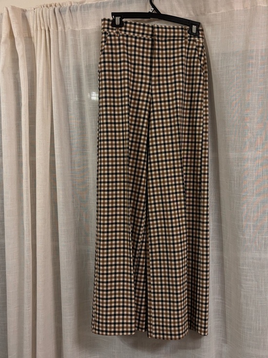 Zara Pants - Zara wide leg plaid checkered Pants in Brown & Black